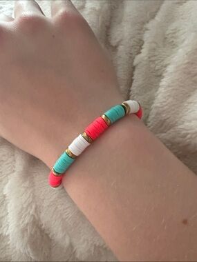 two summer clay bead bracelets